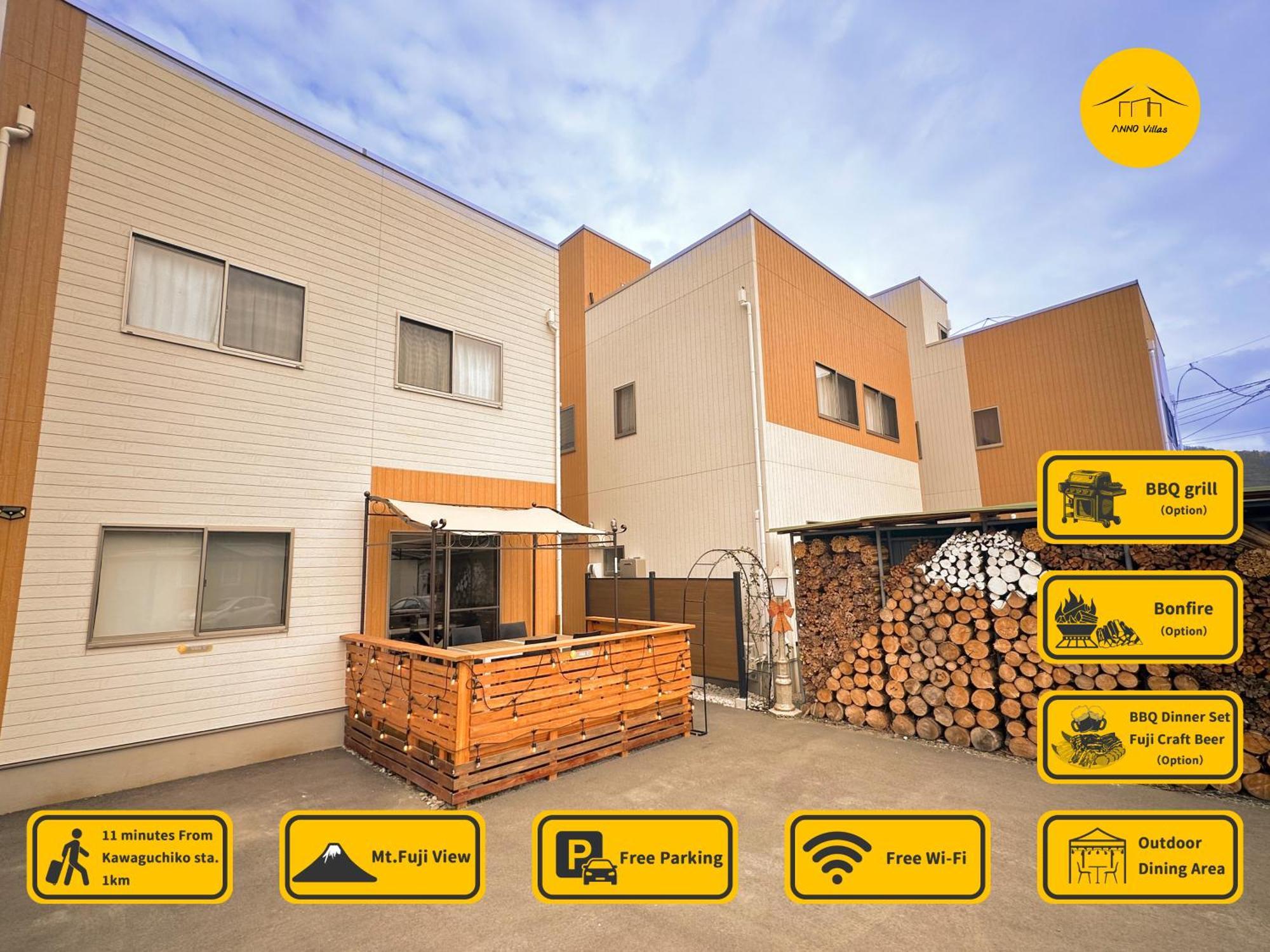 ヴィラ山間堂 Terrace Villa Bbq Bonfire Fuji View Annovillas Fujikawaguchiko Esterno foto
